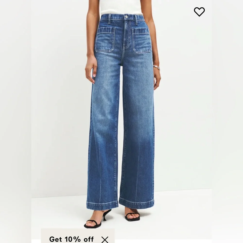 Reformation High-Rise Wide-Leg Jeans in Medium Blue - Picture 5 of 5